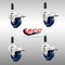Service Caster 3 Inch 316SS Solid Poly Swivel 7/8 Inch Expanding Stem Caster Set Lock Brake SCC-SS316TTLEX20S314-SPUS-78-4 - alternate 1